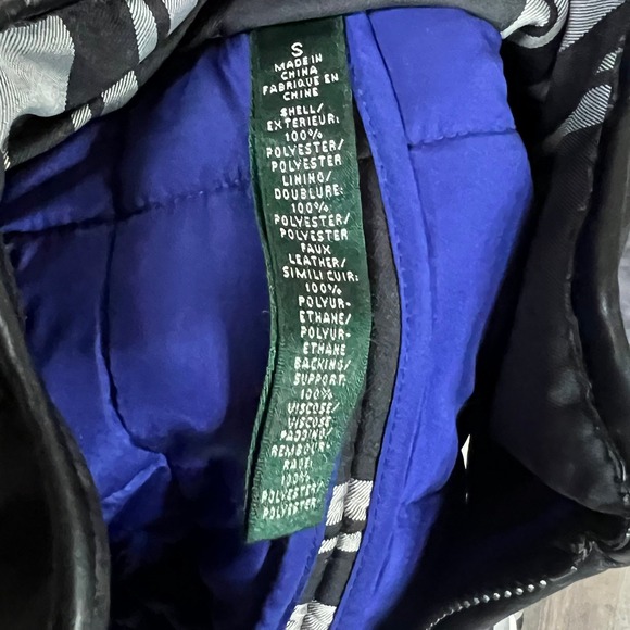 Lauren Ralph Lauren Plaid Puffer Vest with Faux Leather Trim - Picture 6 of 6